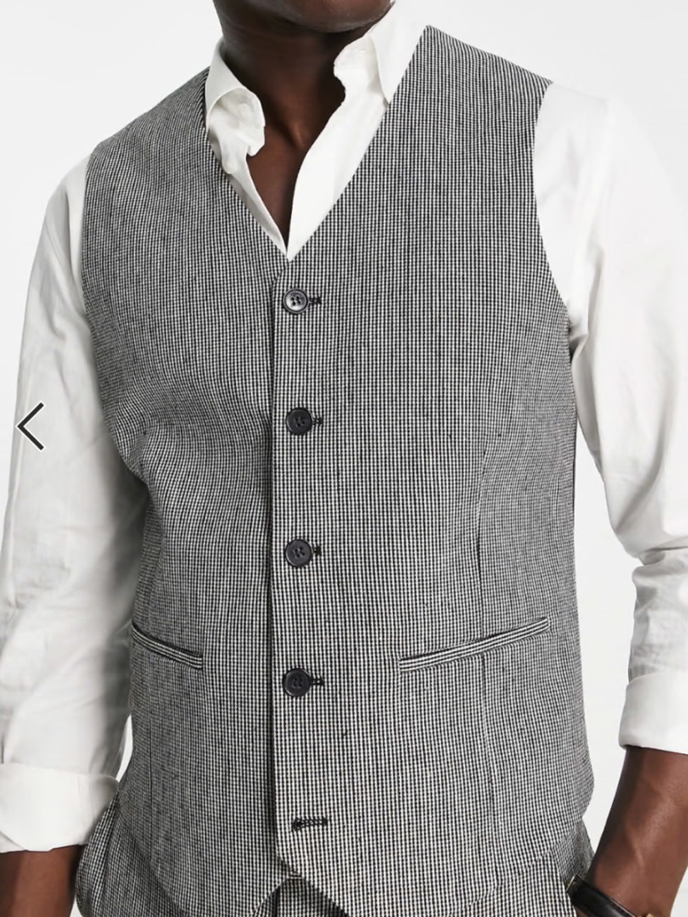 ASOS DESIGN Super Skinny Wool Blend Vest in Monochrome Puppytooth--NWT--36R